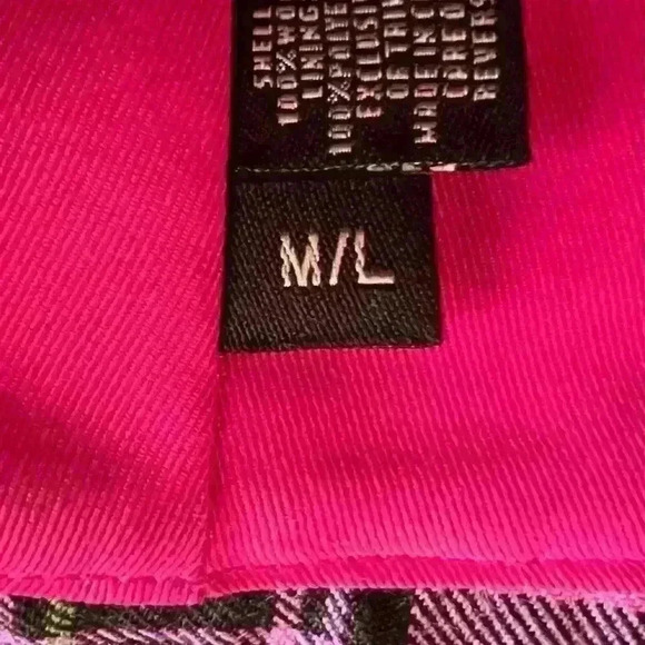 Coach Wool Pink Plaid Twist Buckle Bucket Hat - Picture 6 of 6